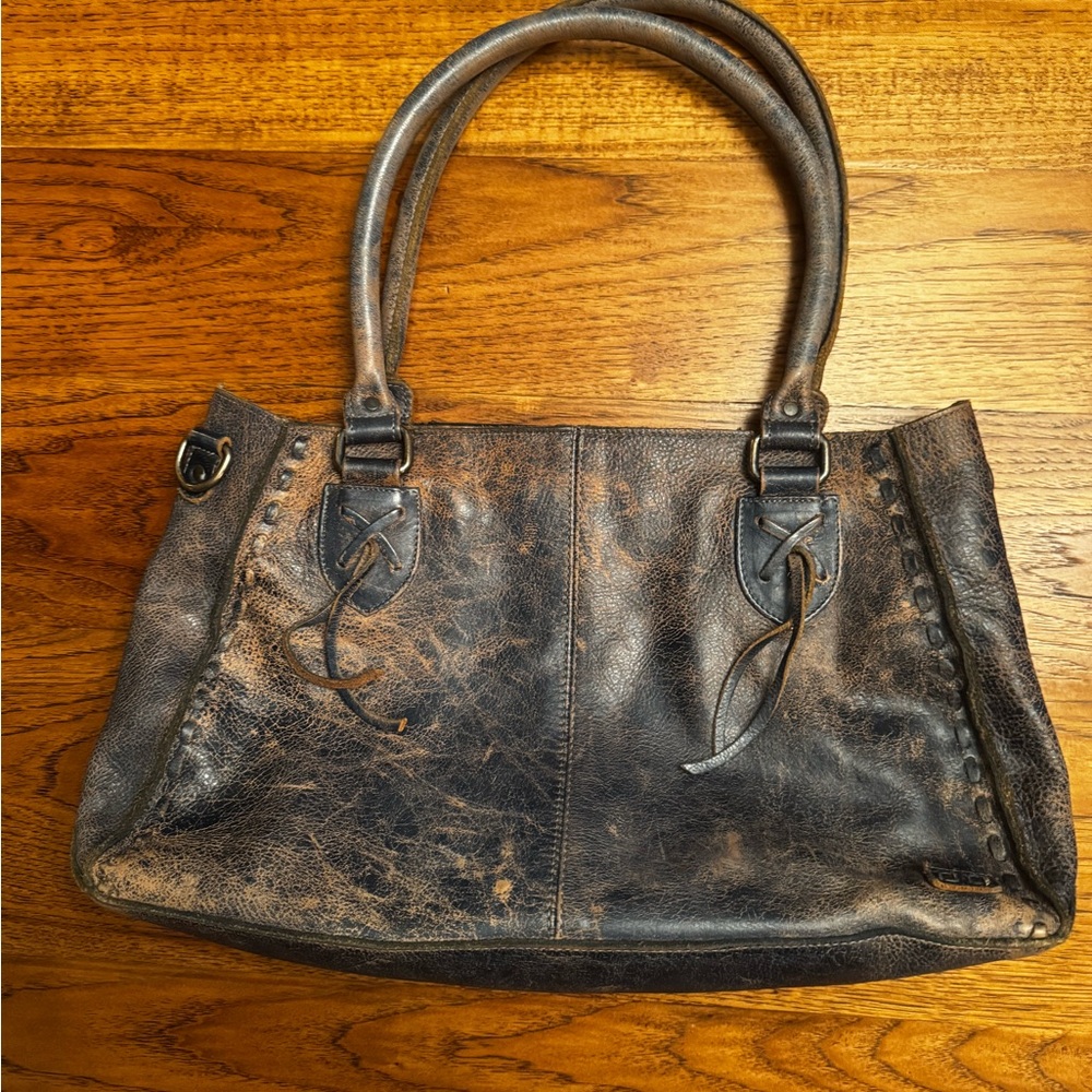 Bed Stu Rockababy satchel- Leather Shoulder Bag - Blue